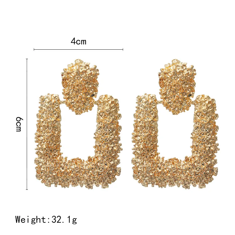 Женские винтажные серьги с подвеской большие геометрические золотого цвета