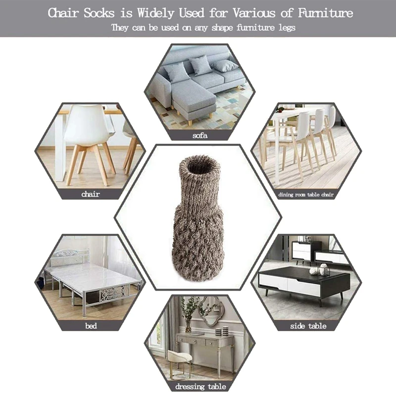 32 шт. эластичные противоскользящие вязаные носки для ног и стульев защитные