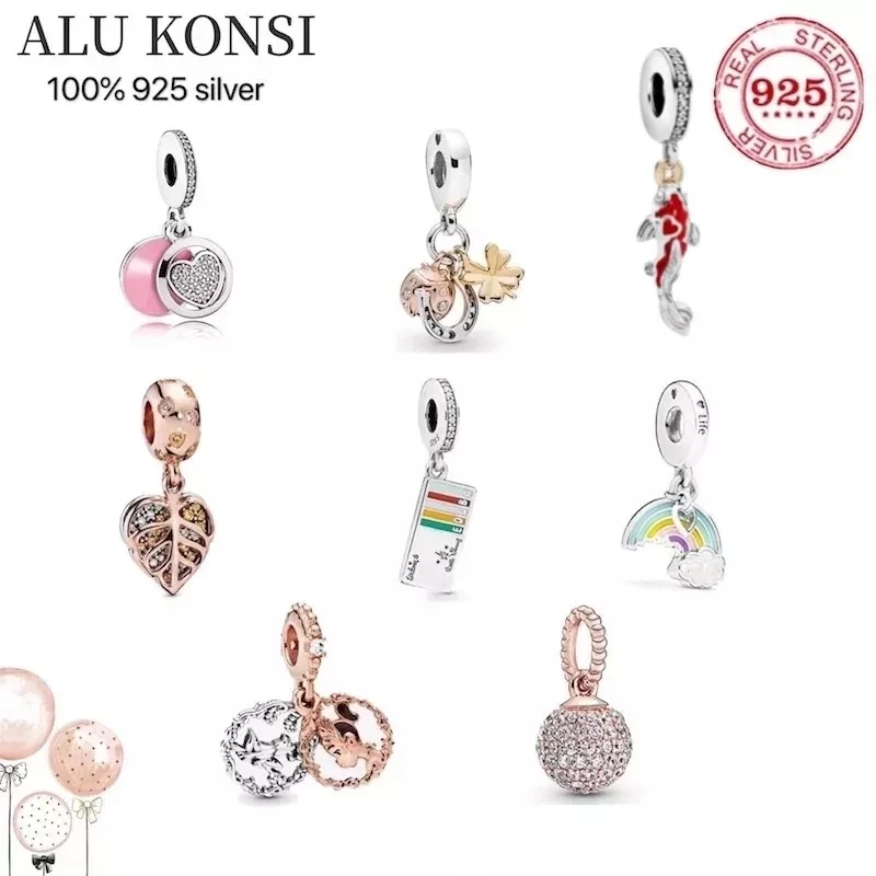 

New Hot Sale Fit Original pan bead Real 100% 925 Sterling Silver Charms bead For Women Colour profusion high quality DIY Jewelry