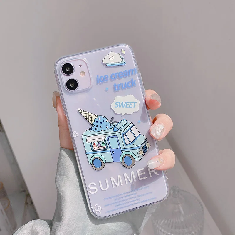 

2021 Ice Cream Car High Quality Case For iPhone 12 12Pro 12min 12ProMax 11 11PRO 11RPOMAX SE2020 7 8 7Plus 8Plus X XS XR XSMAX