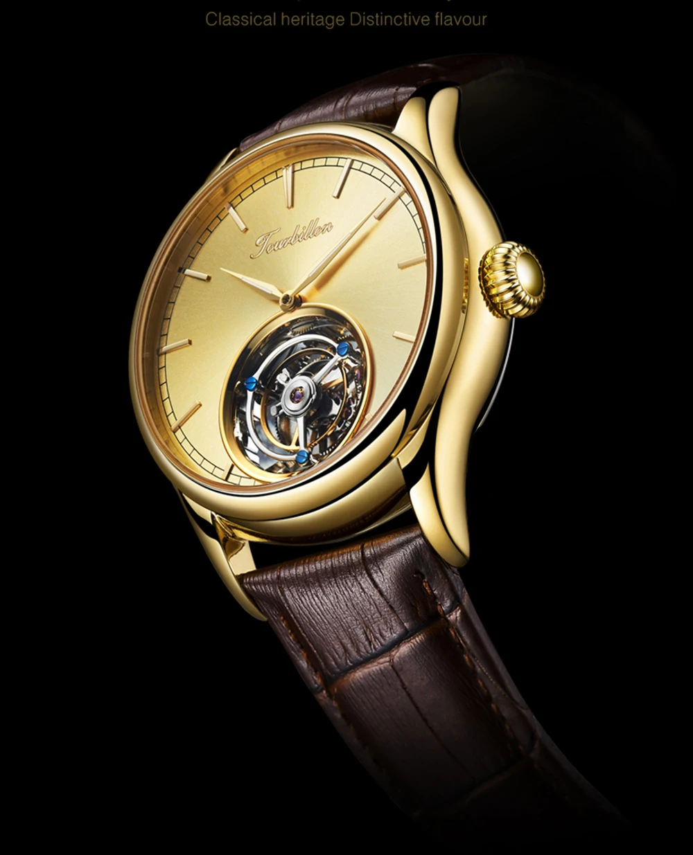 Tourbillon часы GUANQIN на механический сапфир для мужчин s часы лучший бренд класса люкс часы для мужчин Relogio Masculino