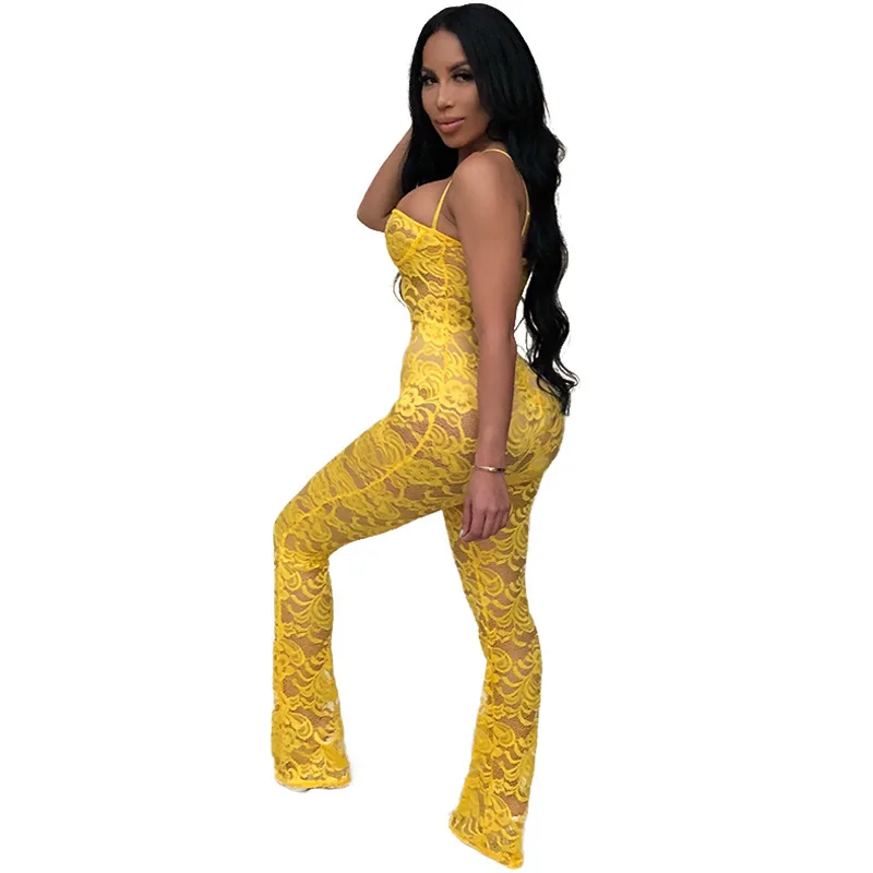 Кружевной Комбинезон Неон Лето Женское платье с цветочной вышивкой