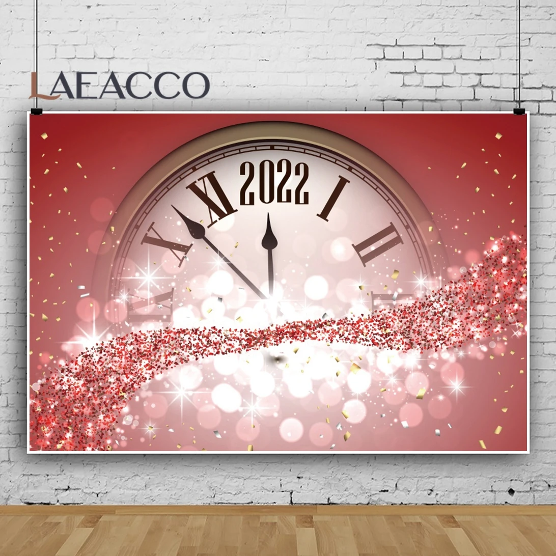 Розовый Красный новогодний фон для фотосъемки цифровые часы в горошек свет боке