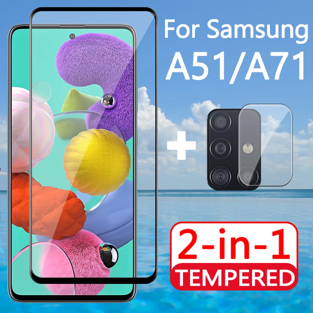 

Защитное стекло и объектив камеры 2 в 1 A 51 71 2019 для Samsung Galaxy A71 A51, Защитная пленка для экрана 9H, закаленное стекло с защитой от царапин