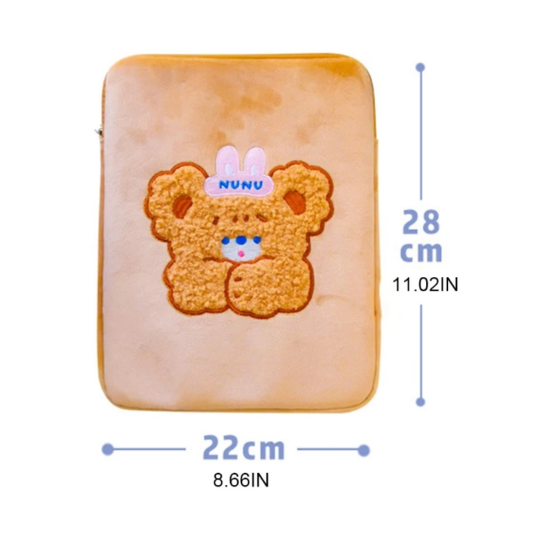 

Multifunctional Laptop Sleeve Case Bag Cartoon Pattern Embroidery Pouch Cover for 11in 10.5in 9.7in Tablet