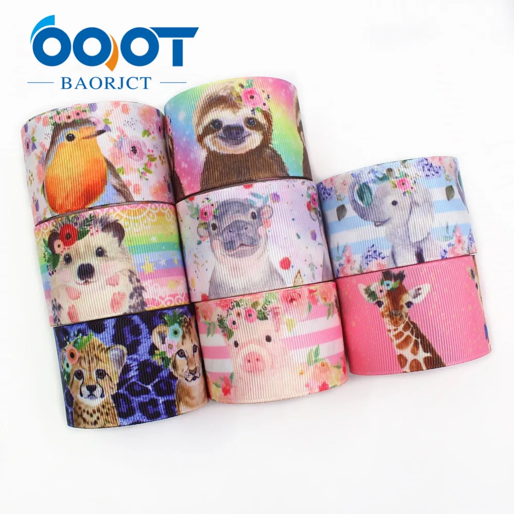 OOOT BAORJCT I-19906-2069, 38 мм, 10 ярдов мультфильм тепловой передачи печатных корсажные ленты, одежда лук крышка DIY украшения