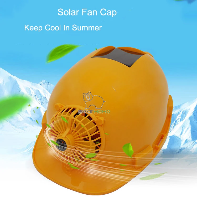 

4-speed Wind Solar Fan Cap Thick Site Safety Helmet With Electric Fan USB Charging Sunshade Cool Safety Hat Adjustable Headband