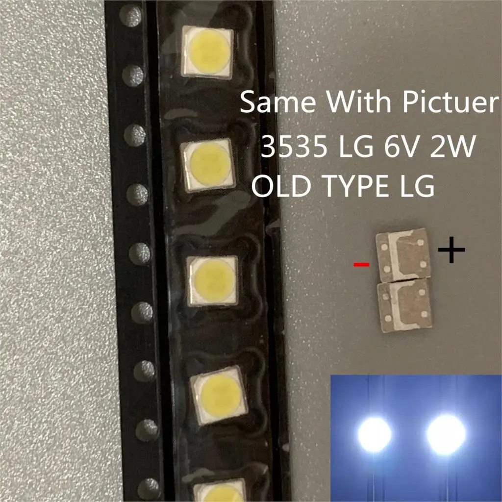 Для LG SMD LED 50 шт./лот 3535 6 в холодный белый Чип 2 Вт для телевизора/ЖК подсветки ТВ