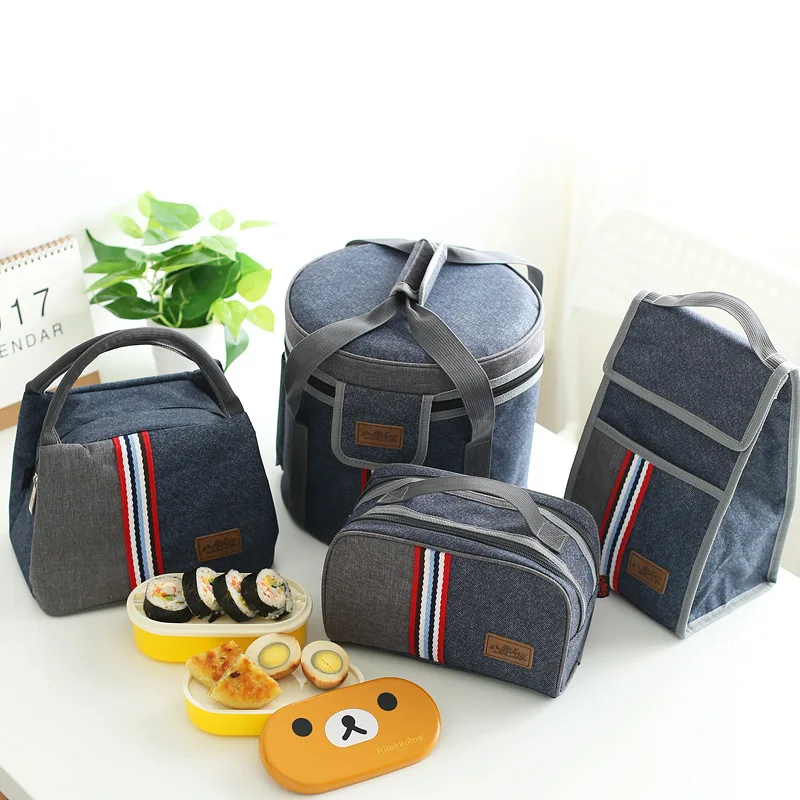 

Shoulder Oxford Lunch Bag kids School Bento Thermal Pouch Office Men Women Food Insulated Tote Picnic Drink Snack Fruits Cooler