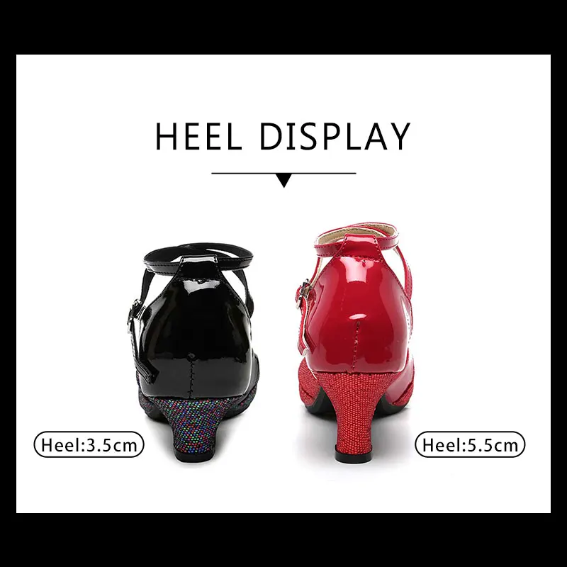 SWDZM Woman's Tango Dancing Shoes Ladies Latin Ballroom Modern Dance Shoes Closed Toe Black Red Blue Waltz Dance Shoes New