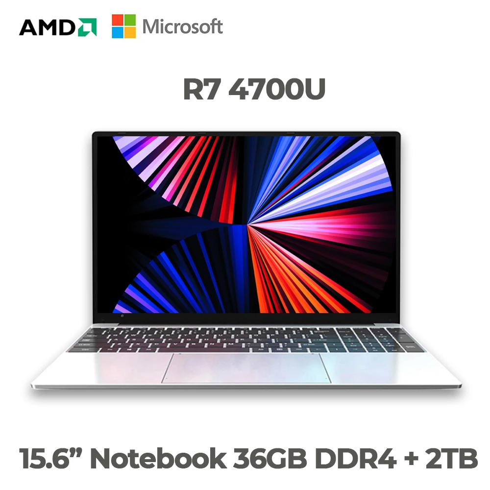 

Super 15.6 Inch Laptop 36GB DDR4 2TB SSD Metal Ultrabook AMD Ryzen 7 4700U Windows 10 Gaming Computer Notebook 5G WiFi Bluetooth