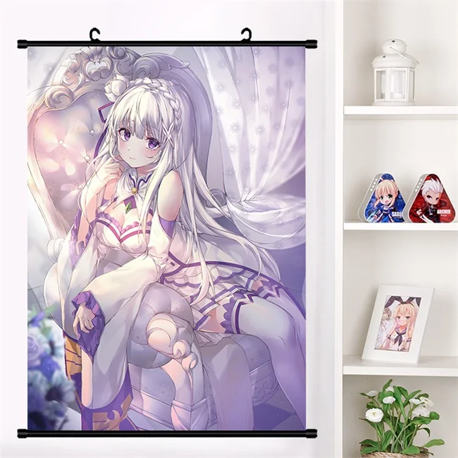 A Аниме Re: zero kara hajimeru isekai seikatsu Beatrice Emilia настенный плакат коллекция домашнего декора - Цвет: A