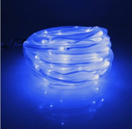 50/100LED солнечный светильник, уличный/закрытый Сказочный светильник, Рождественский светильник, мягкая трубка, медный провод, водонепроницаемый, для праздника, вечеринки, Декор - Испускаемый цвет: Синий