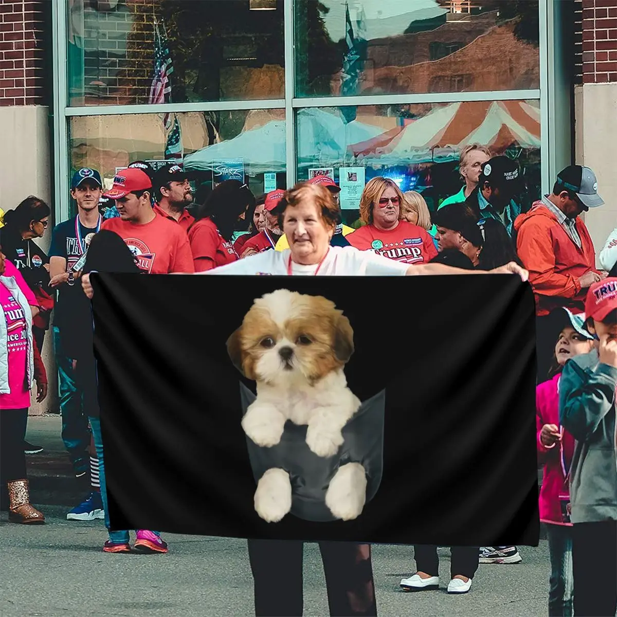 Shih Tzu Щенок в кармане винтажный подарок для Menfunny футболка праздник хорошее