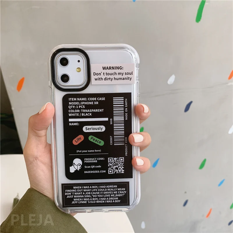 Симпатичные примечание этикетки мягкий прозрачный чехол для телефона с