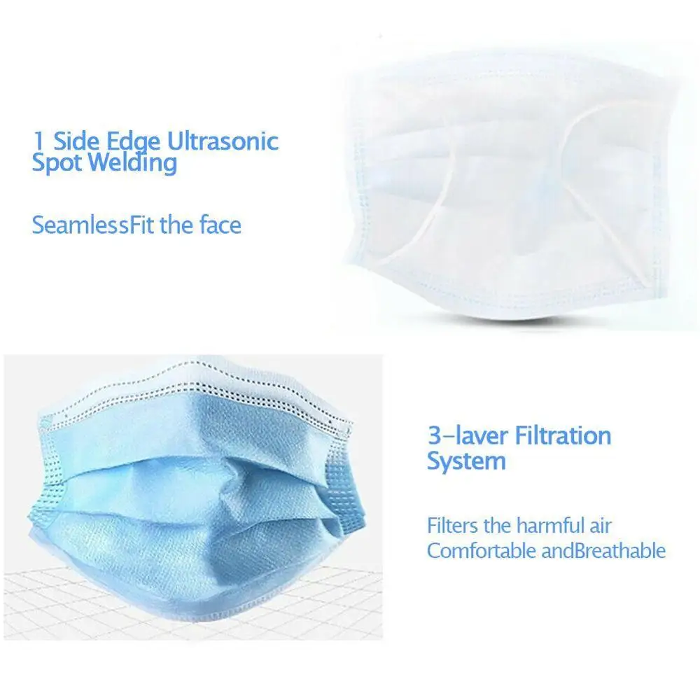 5/20/40pcs Anti-virus/dust Face Mask Protective Cover Masks Disposable Surgical Mouth-muffle Blue AntiPollution Respirator | Дом и сад