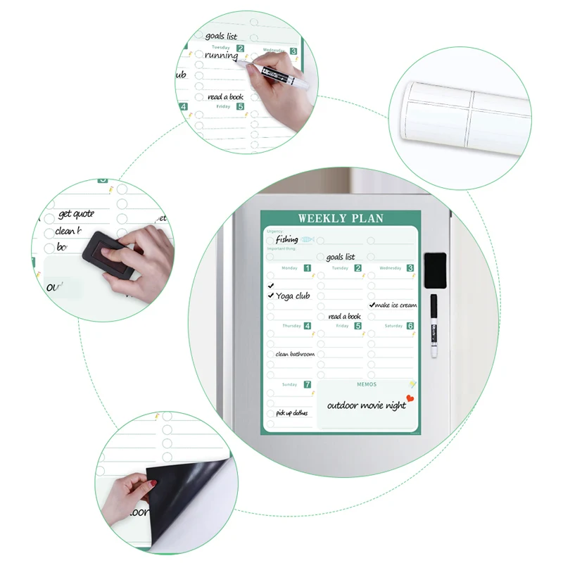 Магнитная наклейка на холодильник с календарем ежедневный еженедельник