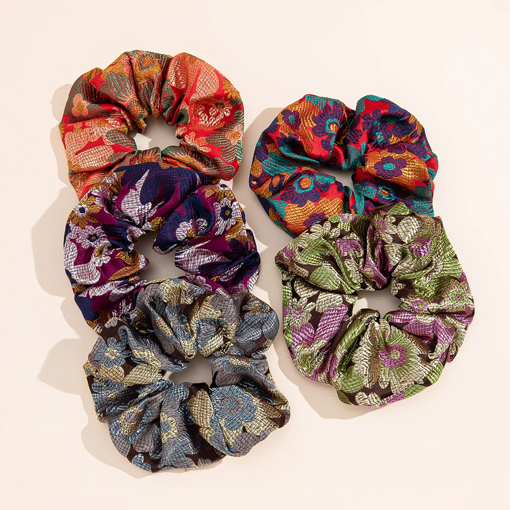 

Embroidered Flower Hair Tie Hair Scrunchies Women Hair Accessories