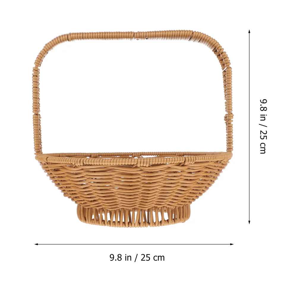 

Sundries Storage Basket Rattan Weaving Hand Basket Gift Basket (Small)