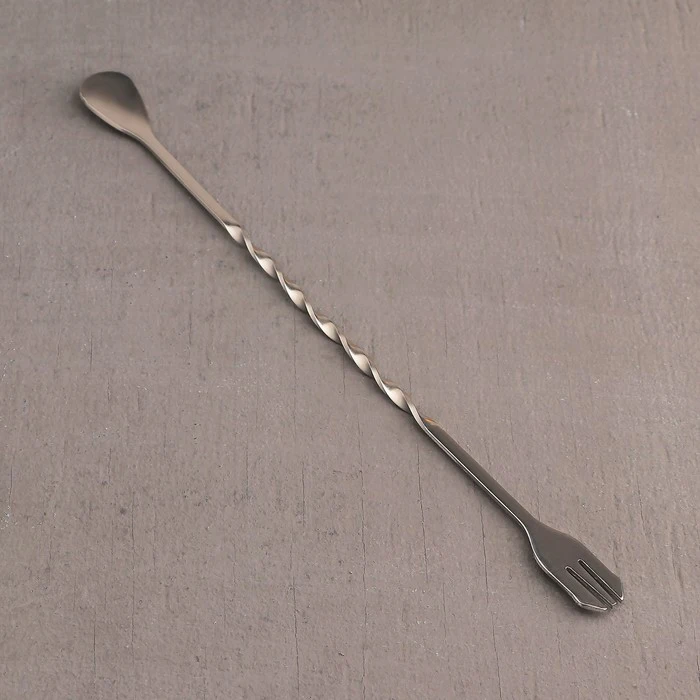 Ложка барная с вилочкой 25 см | Дом и сад