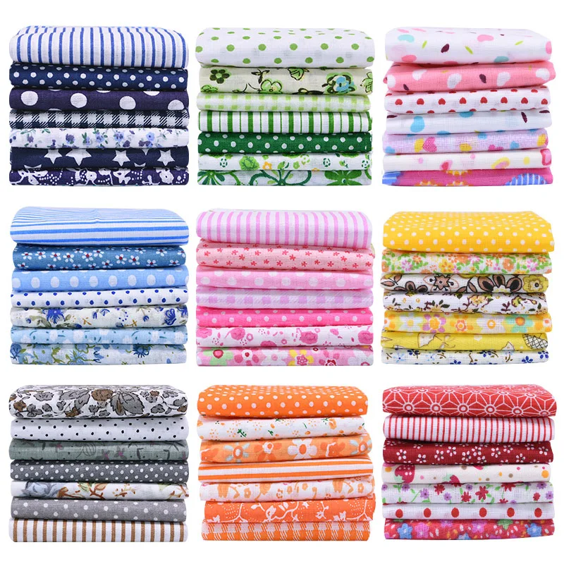 

7pcs/set 25x25cm Flower Pattern Cotton Fabric Printed Cloth DIY Handmade Patchwork Material for Needlework Sewing Accessories