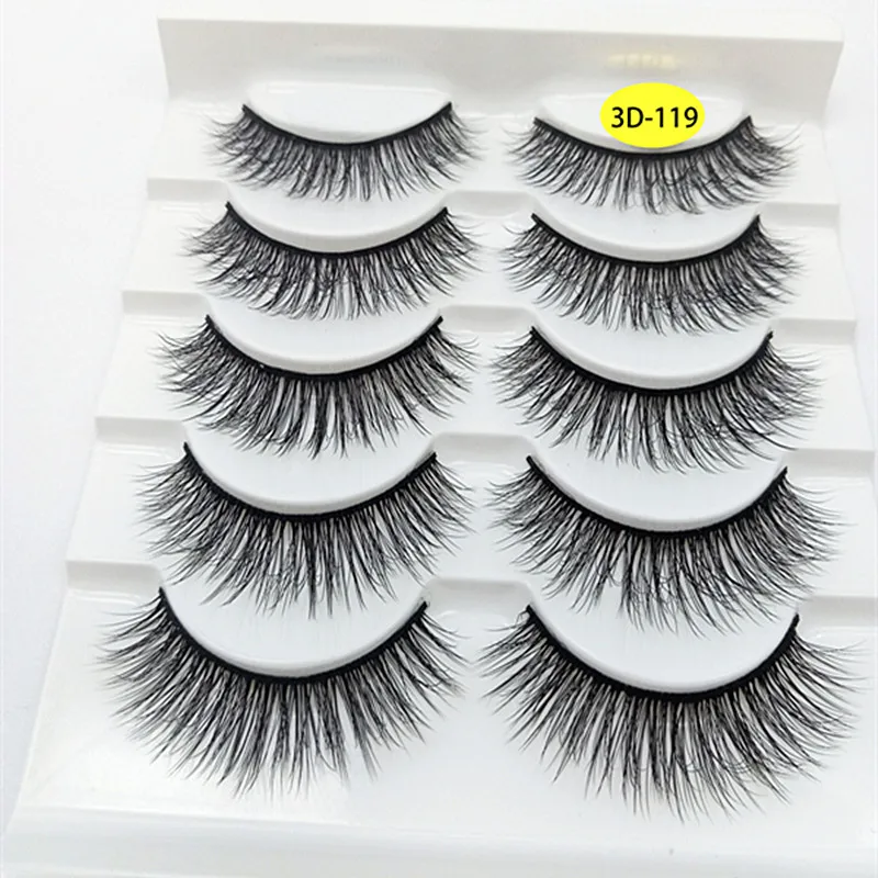 

5 пар натуральные длинные ресница ручной работы 3d норковые ресницы милые искусственная кожа с мехом ручной работы накладные ресницы инстру...