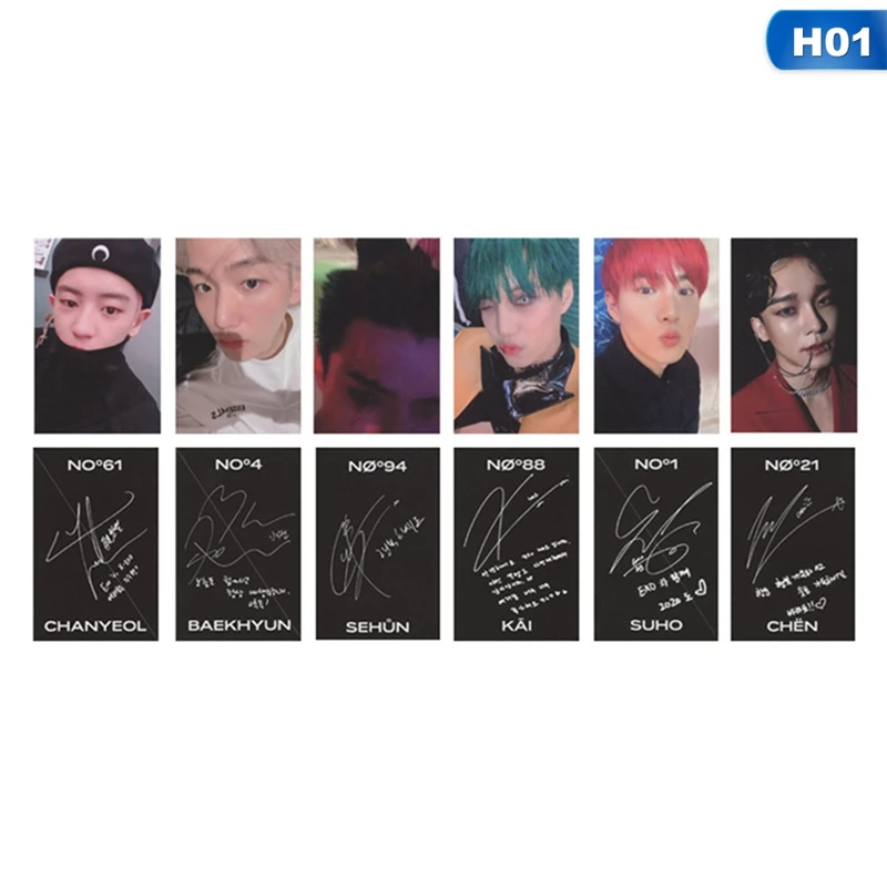 

6PCS/Set KPOP EXO HD Photocard Fans Gift Collection Album OBSESSION Self Made Paper Card Signature Card Photo Card E-X-O Team