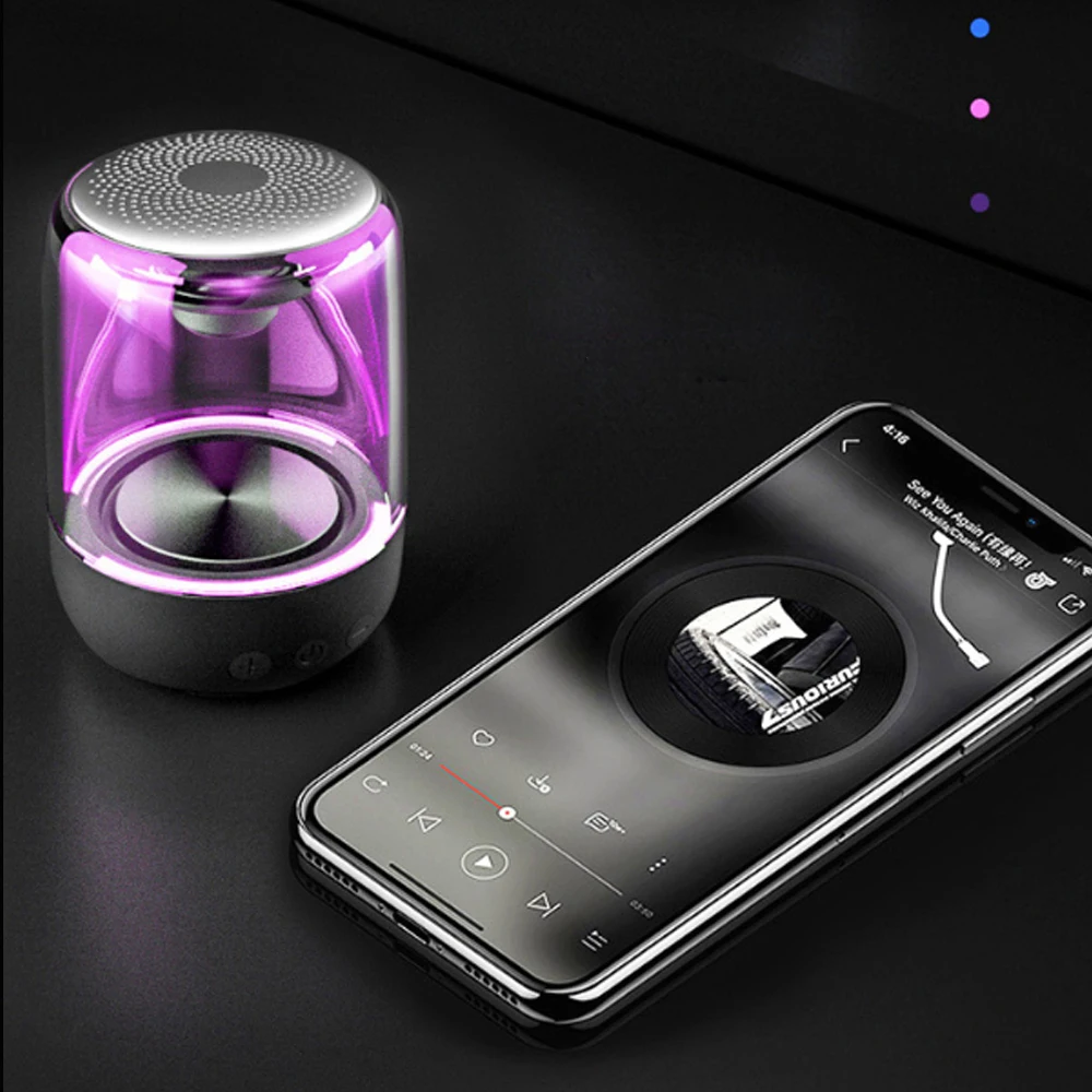 C7 5 0 прозрачный кристалл Беспроводной Bluetooth Динамик красочные светильник Стекло