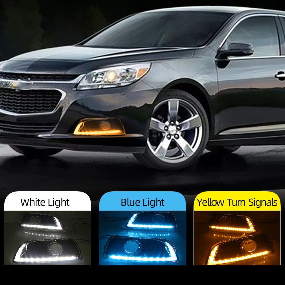 Мигающий светодиодный Габаритные огни DRL Противотуманные фары для Chevrolet chevy Malibu