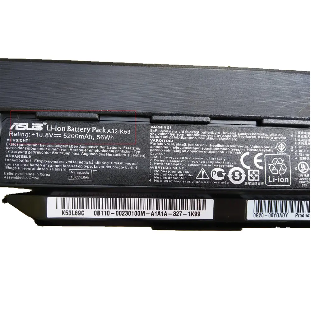 Новый оригинальный литий ионный аккумулятор для ноутбука Asus A43S K43S A53S A54 A83 A84 K53S K54