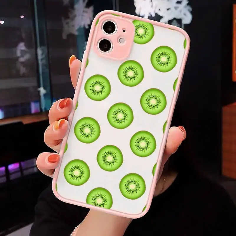 

Kiwi fruit pattern Phone Case matte transparent For iphone 7 8 11 12 plus mini x xs xr pro max cover