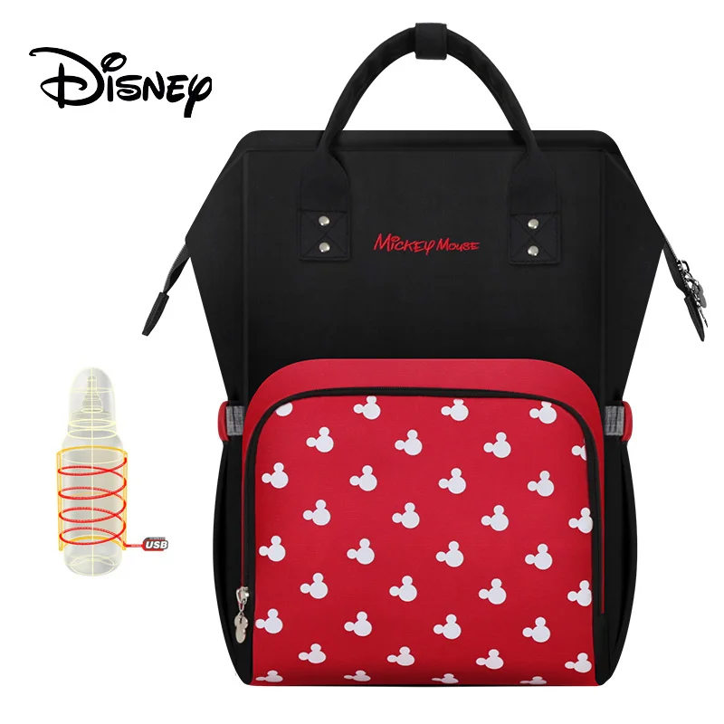 Сумка для подгузников disney, рюкзак, детские сумки для мамы, USB, для путешествий, влажный подгузник для мальчиков и девочек, органайзер для подгузников, Микки, Минни, коляска, инвалидные коляски - Цвет: bb0019