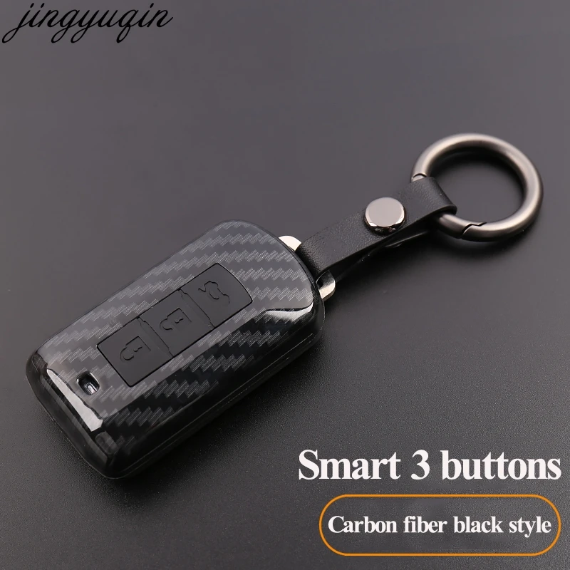 3 кнопки карбоновый Модный чехол для автомобильного ключа умный Mitsubishi ASX Outlander Sport