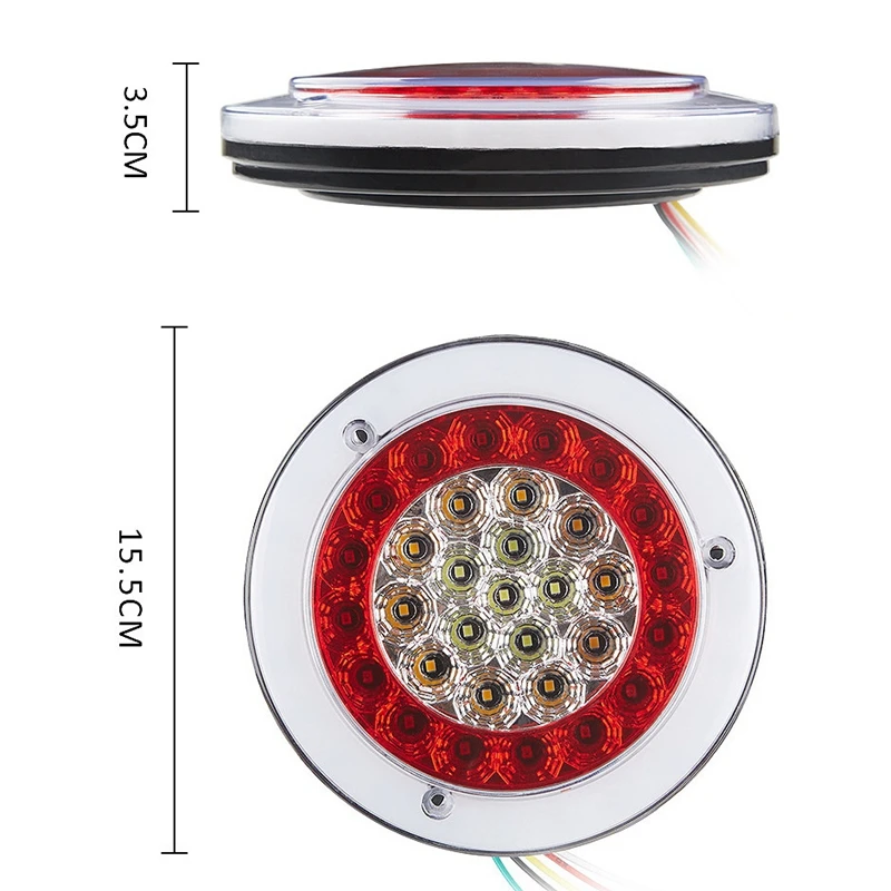 Круглый красный/янтарный 56Led Стоп сигнал поворота задние фонари для грузового