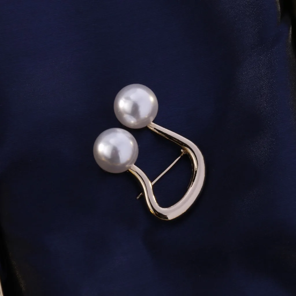 Модная простая брошь с имитацией жемчуга пальто шаль лацкан булавка пряжка для