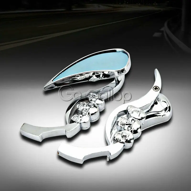 Мотоциклетные хромированные боковые зеркала с черепом для Suzuki 700 750 1400 1500|Боковые