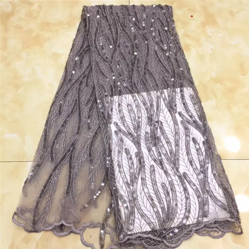 Высокое качество 2020 розовый тюль с блестками Золотое Африканское кружево ткань