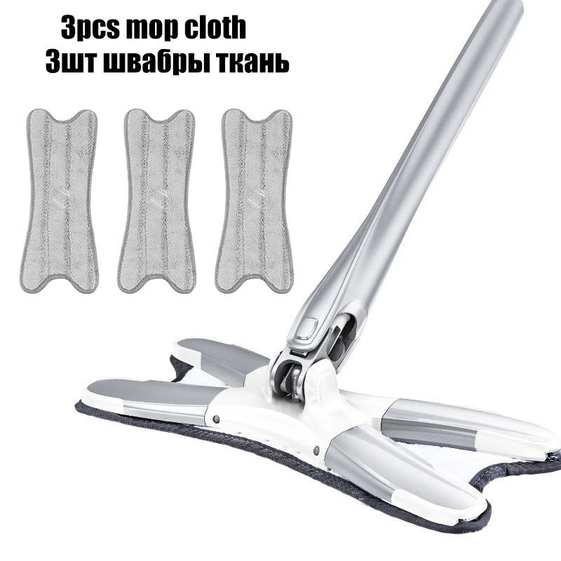 3PC mop cloth white X-образная Швабра для пола плоская Швабра 360 градусов для деревянной керамической плитки инструмент для уборки дома с многоразовыми подушечками из микрофибры ленивая Швабра - Цвет: 3PC mop cloth white