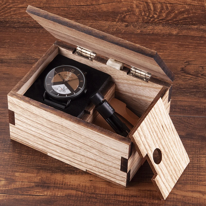 

Saat erkek BOBO BIRD Wood Watches Men Wristwatch Quartz Clock BOBO BIRD Show date For Him Gift In Wood Box Customize Logo