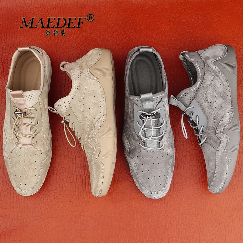 

MAEDEF Fashion Classics High Quality Low Top Leather Shoes for Men Casual Men's Shoes Flat Bottomed Comfortable Driving Shoes