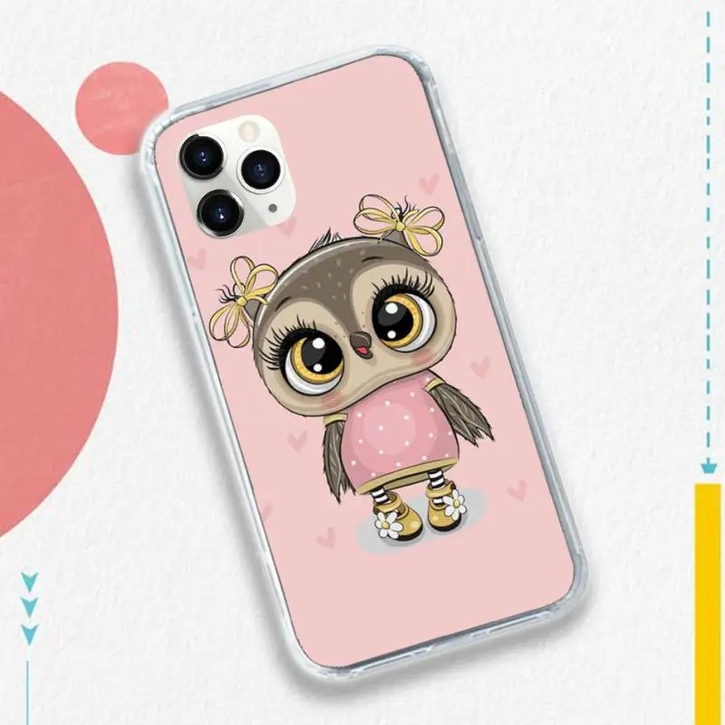 

Baby Cute Owl cartoon pattern Phone Case for iPhone 11 12 mini pro XS MAX 8 7 6 6S Plus X 5S SE 2020 XR luxury funda cover coque