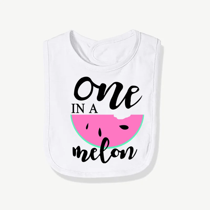 

One In A Melon Bib sweet girl summer Watermelon themed 1st 1 One year old first birthday decoration gift present Photo props