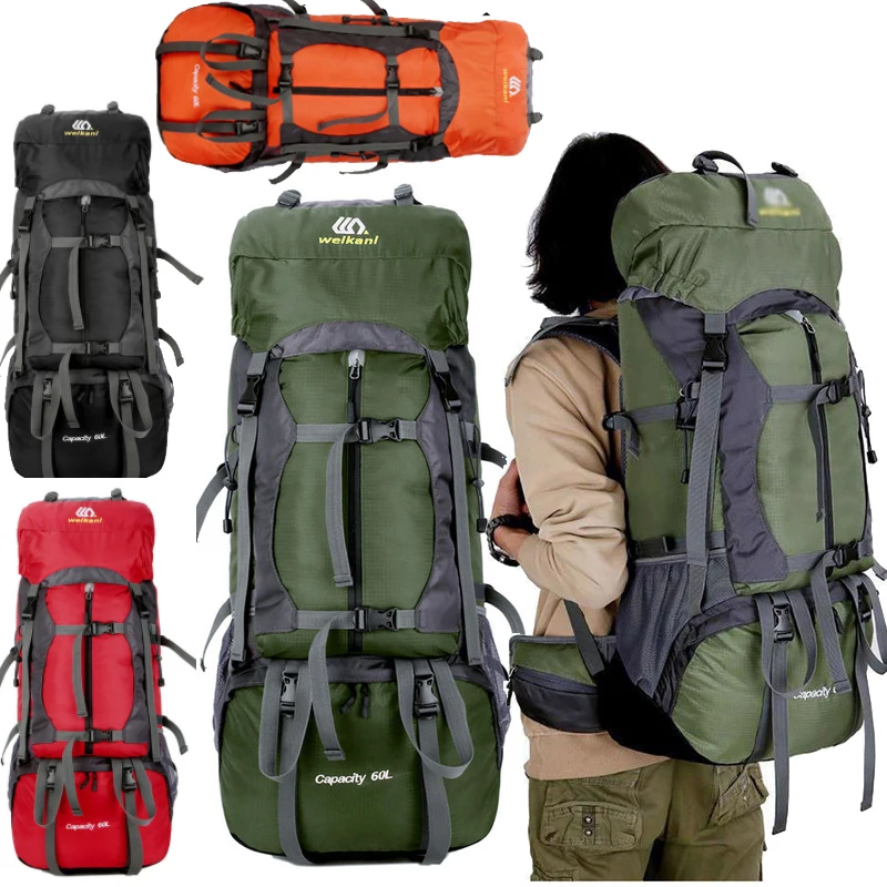 60L уличный спортивный рюкзак для кемпинга пеших прогулок Рюкзаки большой емкости