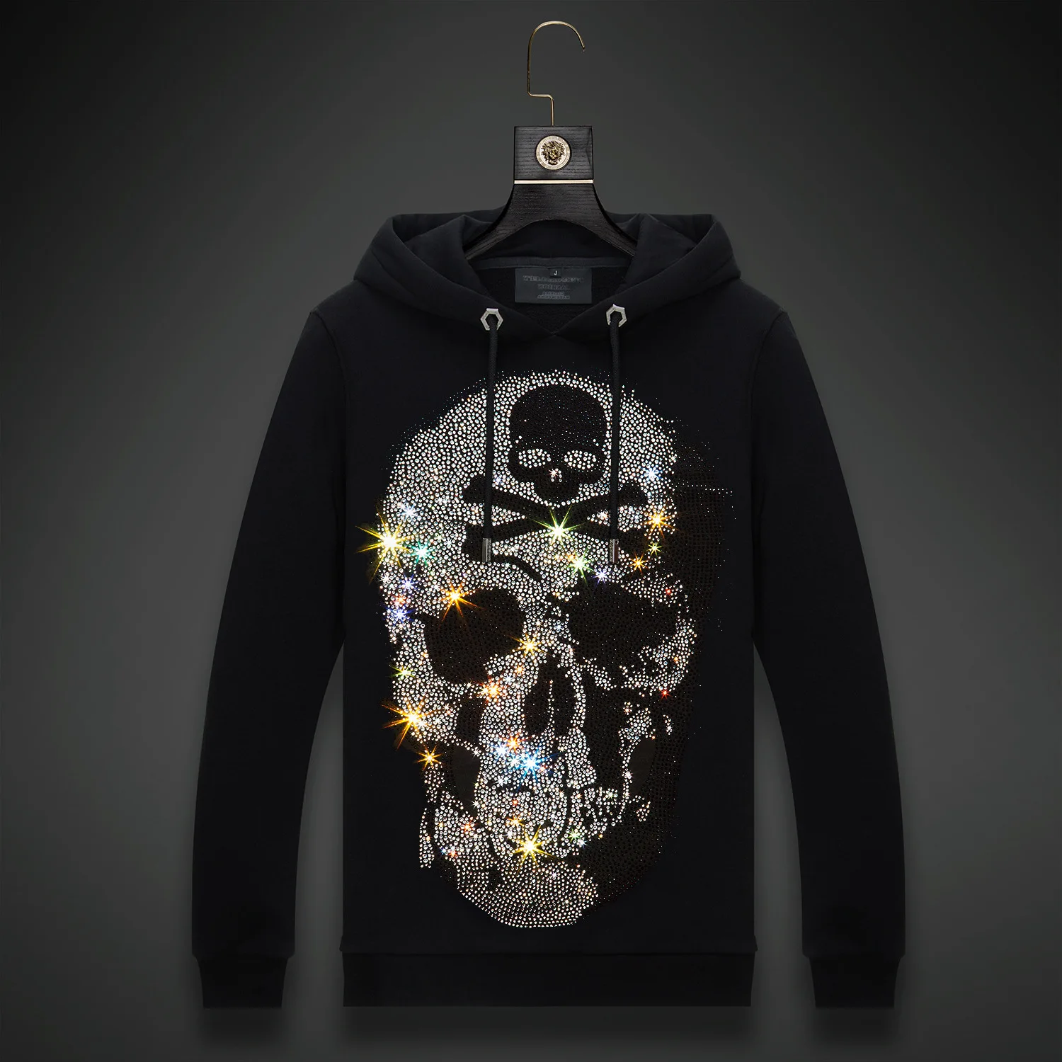 

Толстовка Стразы с капюшоном для мужчин, 2021, модная уличная одежда, полный пуловер с поясом, толстовка с капюшоном, Мужская зимняя одежда, 6XL