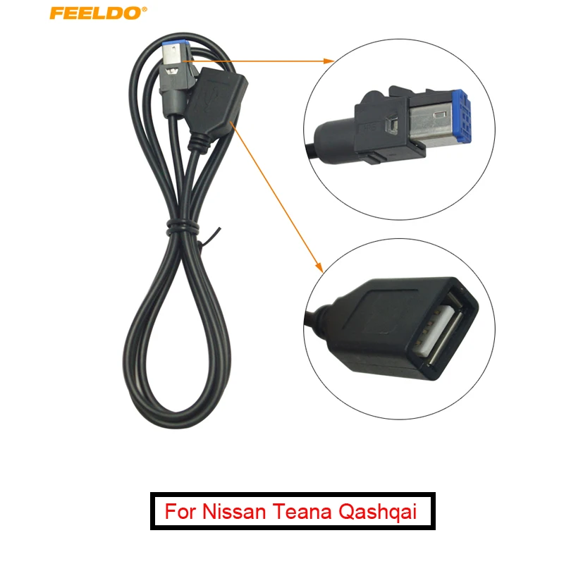 FEELDO автомобильный аудио 4 контактный USB кабель адаптер женский разъем для Nissan Teana