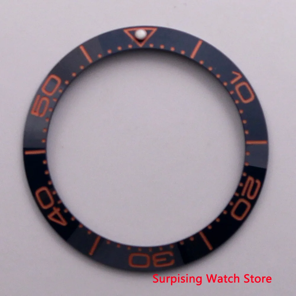 

38mm Watch parts ceramics Bezel with white mark Insert for 40mm Automatic Watches