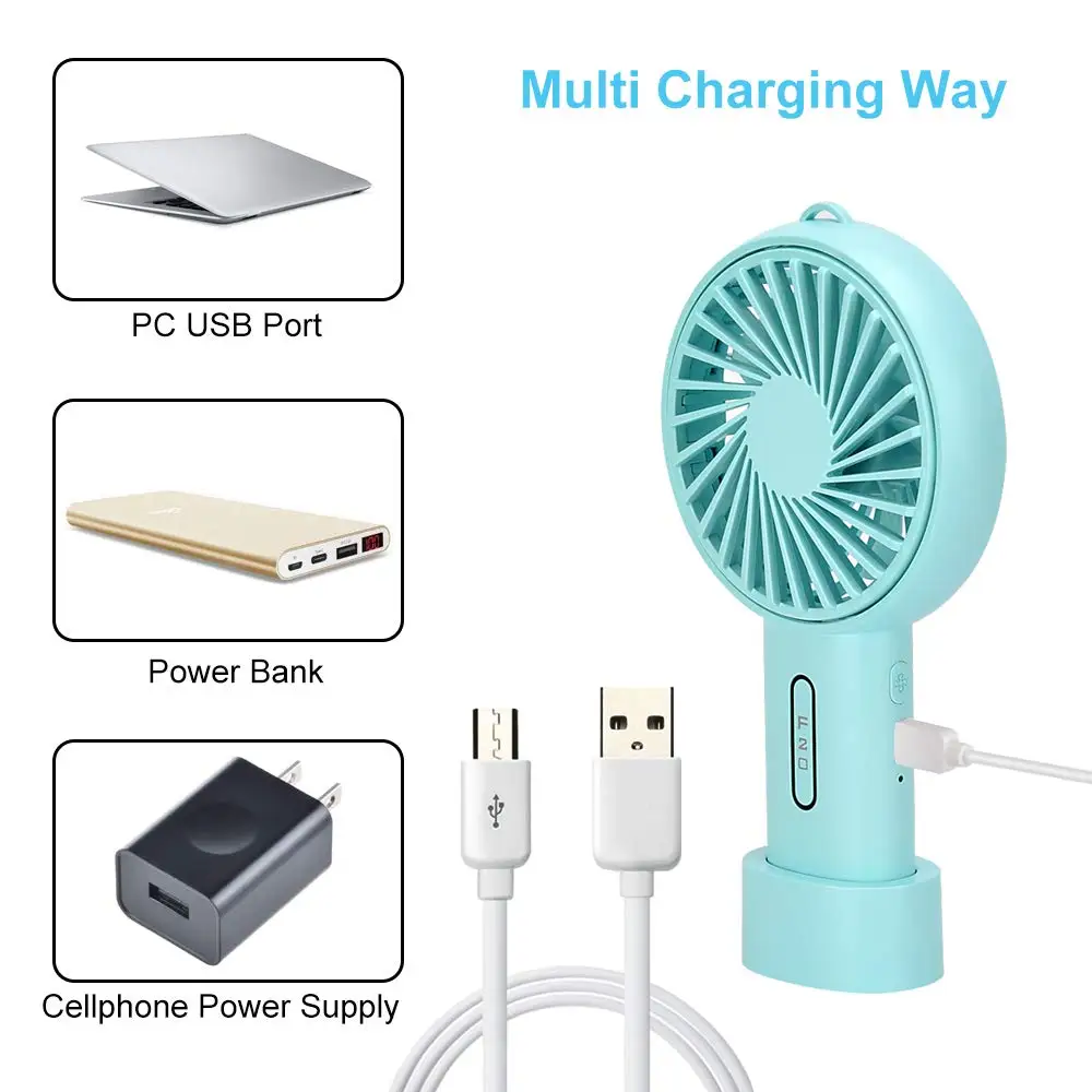 Мини-портативный вентилятор 7 лопастей на батарейках Портативный usb-вентилятор 3