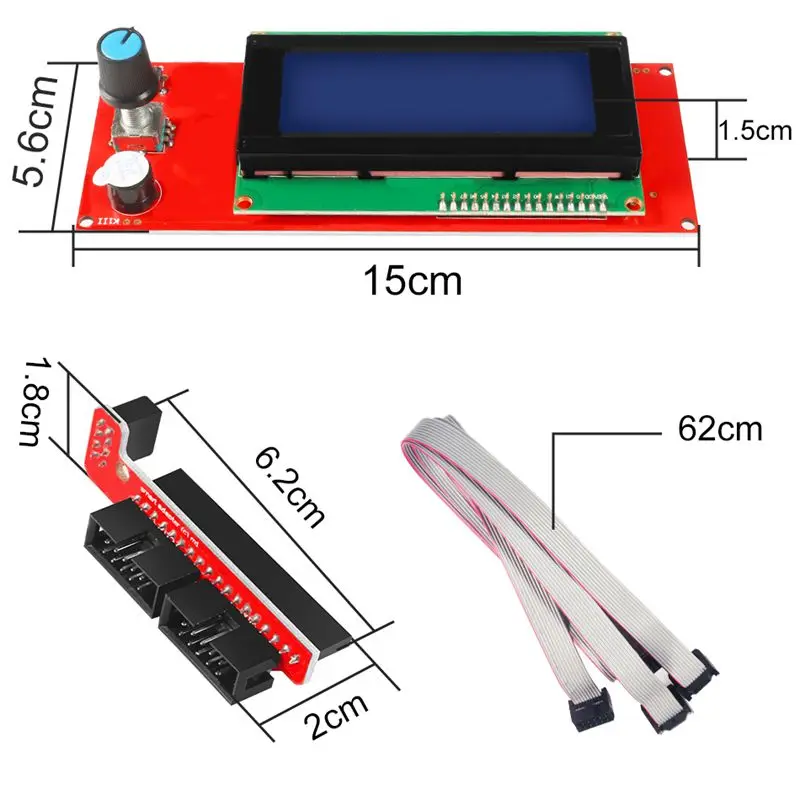 Модуль контроллера экрана Aokin 3D Printer 2004 LCD Screen Smart Display с кабелем для RAMPS 1 4|Детали и