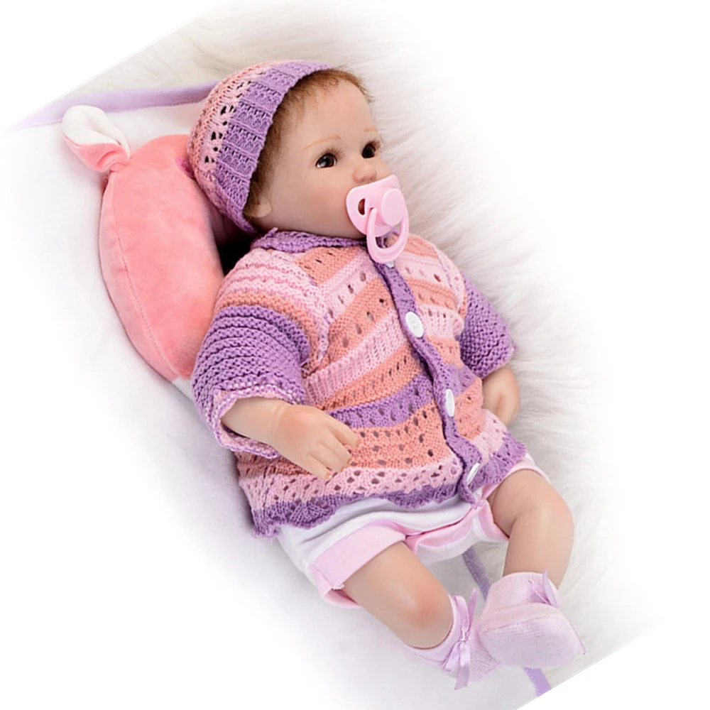 

Bebe reborn Doll 18" handmade soft silicone reborn baby doll newborn baby girl alive bonecas gift toys