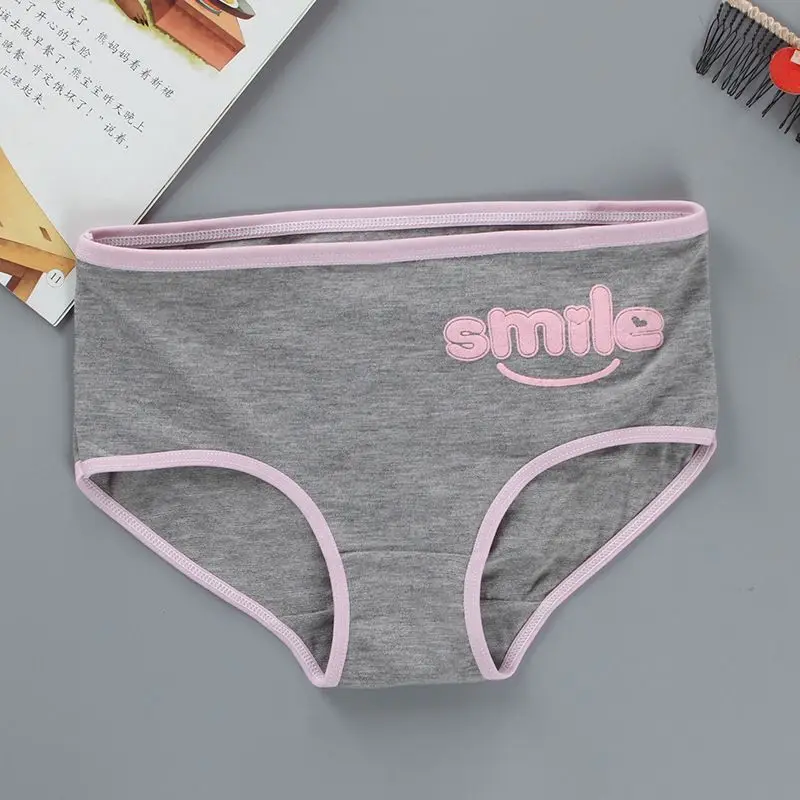 3 шт./лот улыбка Трусики-брифы нижнее белье из хлопка/спандекс для